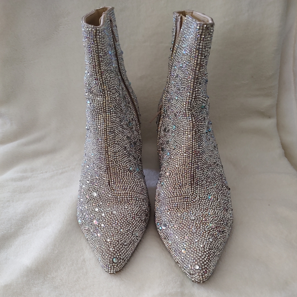 Betsey Johnson Kyla rhinestone booties. Size 10M
